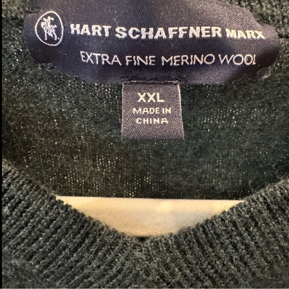 Hart Schaffner Marx V-Neck Sweater in Deep Green - Picture 8 of 8